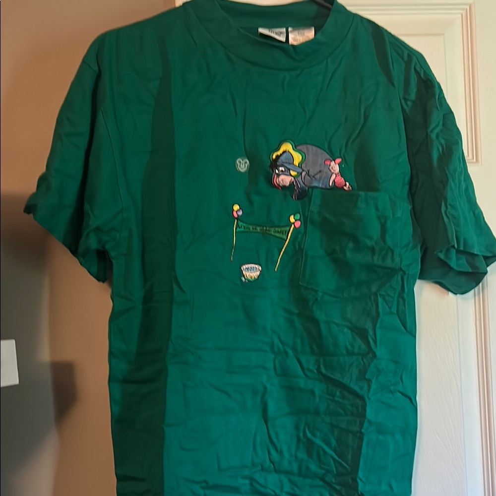 Disney Green Short Sleeve Tee with Embroidered Detail